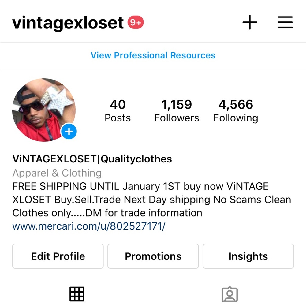 Follow me on Instagram free shipping January 1st